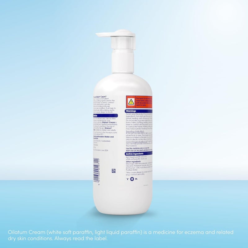 Oilatum Emollient Cream for Eczema and Dry Skin Conditions - 500ml - Image 3